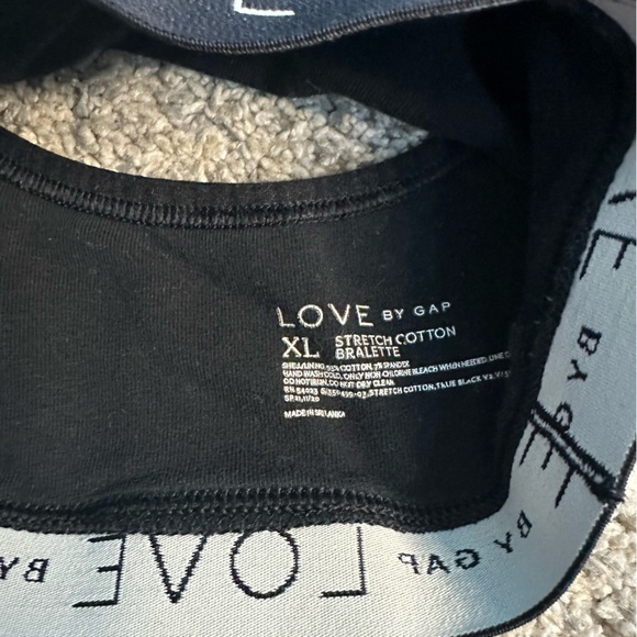 GAP LOVE White Stretch Cotton Bralette XL Set of 2! Black gray pullover Bra soft - Picture 9 of 12